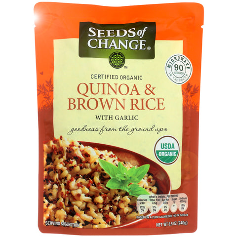 Seeds of Change Organic Quinoa and Brown Rice with Garlic - 8.5 Oz. | Vegan Black Market