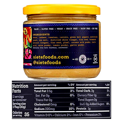 Siete Mild Nacho Cashew Queso Dip - 10.8 oz.