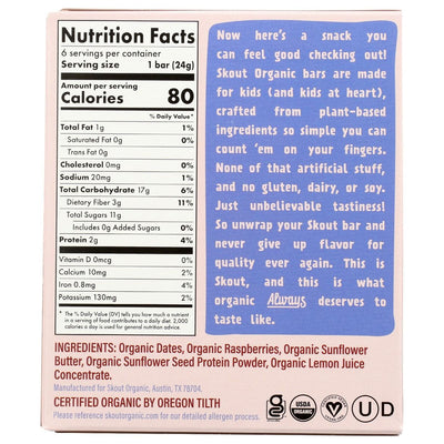 Skout Organic Kids Snack Bars Raspberry Rush - 6 ct/0.85oz.