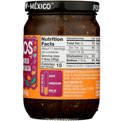 Somos Roasted Tomatillo Pasilla Pepper Salsa Mild - 12 oz.