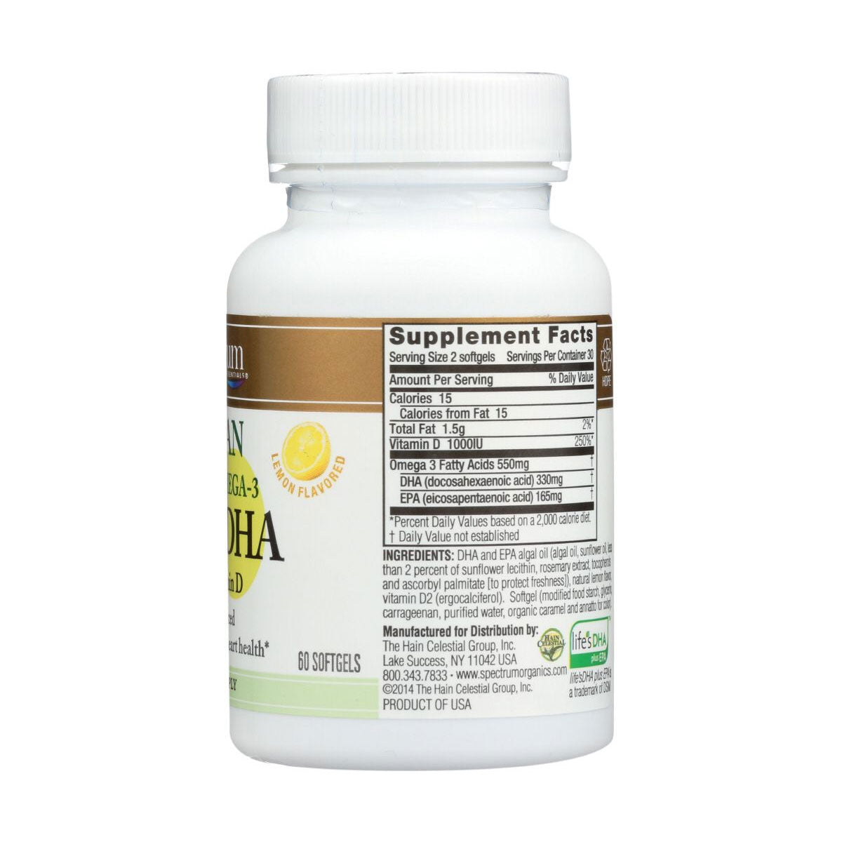 Vegan Ultra Omega 3 EPA DHA with Vitamin D Spectrum Essentials