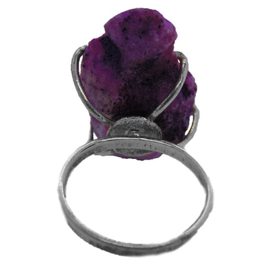 Purple Natural Geode Ring - Size 6