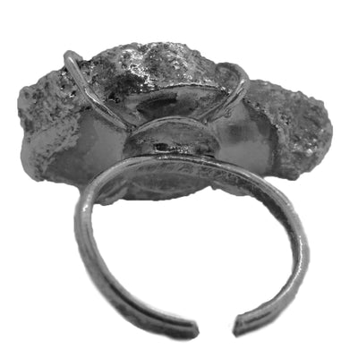 Purple Natural Geode Ring - Size Adjustable