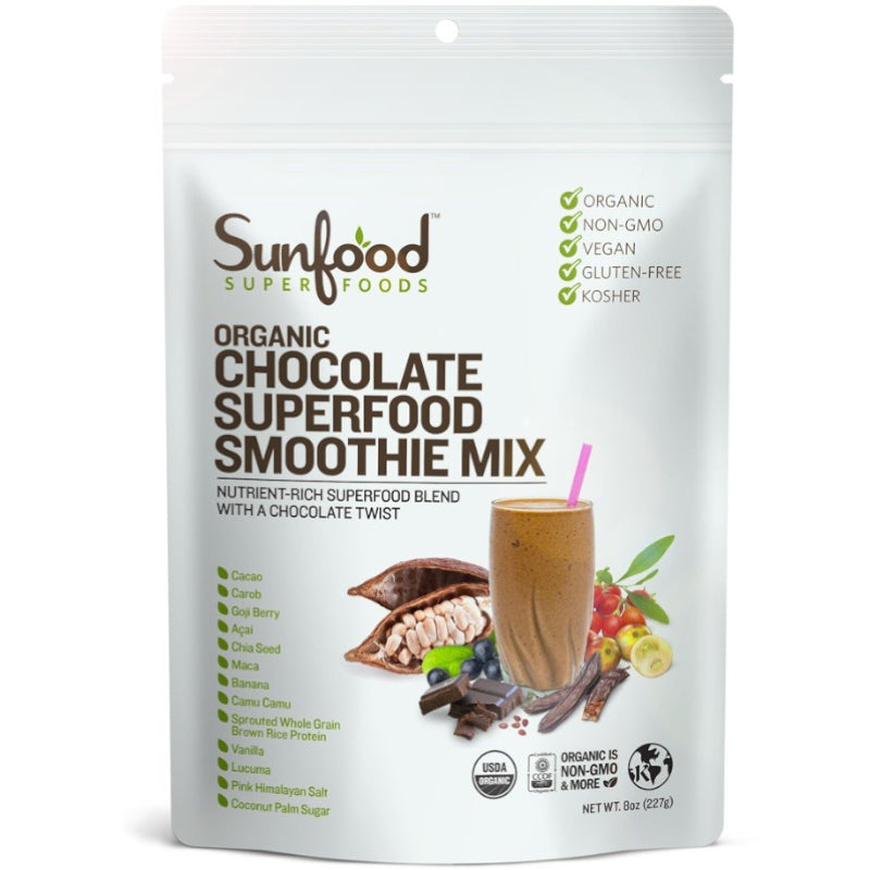 Sunfood SuperFoods Organic Chocolate Superfood Smoothie Mix - 8 oz.