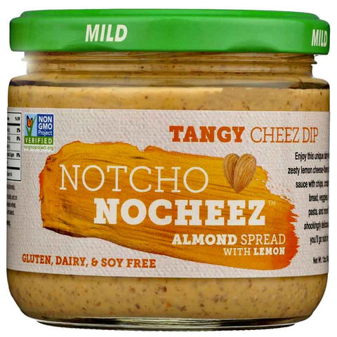The Happy Vegan Notcho Nocheez Almond Spread With Lemon Tangy Cheez Dip Mild - 12 oz