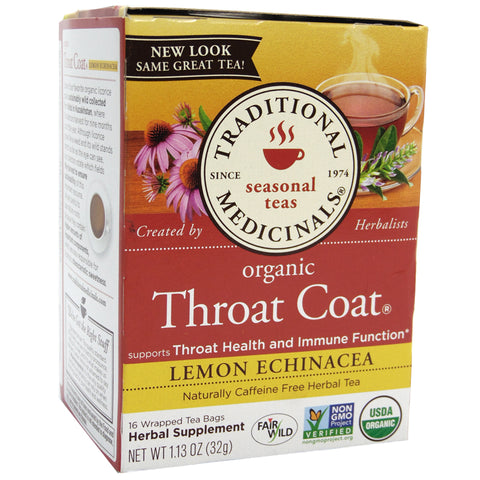Traditional Medicinals Organic Throat Coat Lemon Echinacea Tea | Vegan Black Market