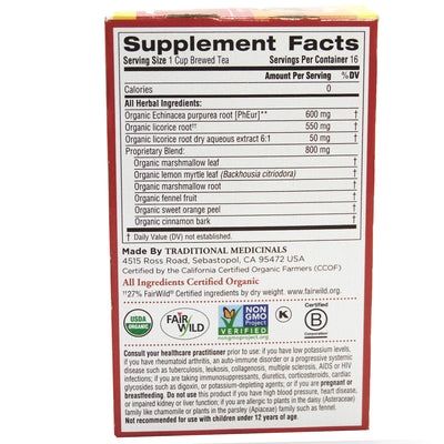 Traditional Medicinals Organic Throat Coat Lemon Echinacea Tea