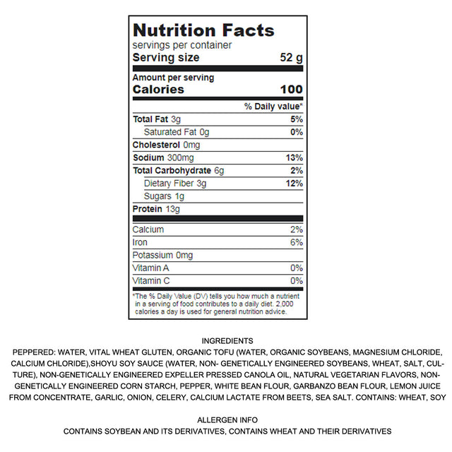 Tofurky Vegan Peppered Deli Slices 5.5 oz. Vegan Black Market