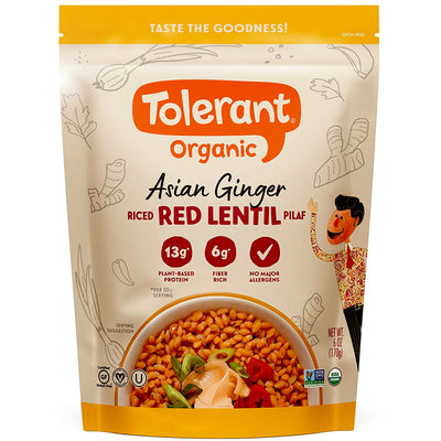 Tolerant Organic Riced Red Lentil Pilaf Asian Ginger