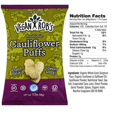 vegan robs cauliflower puffs nutrition