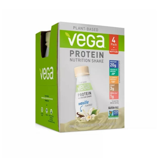 Plant Based Vega Protein Vegan Nutritional Shake Vanilla 4 Pk Vega