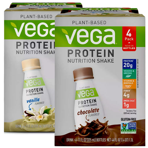 Plant Based Vega Protein Vegan Nutritional Shake Chocolate & Vanilla Bundle - 2 ct.