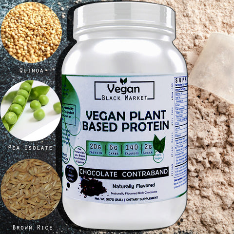 Vegan Black Market Chocolate Contraband Plant Based Protein Powder