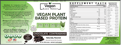 Vegan Black Market Chocolate Contraband Plant Based Protein Powder