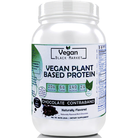 Vegan Black Market Chocolate Contraband Plant Based Protein Powder