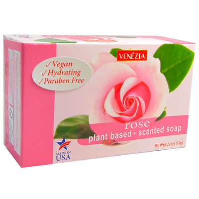 Venezia Plant Based Vegan Rose Scented Soap Bar - 6.25 oz.