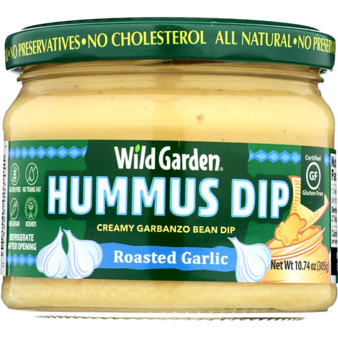 Wild Garden Hummus Dip Creamy Garbanzo Bean Dip Roasted Garlic - 10.74 oz. Hummus Dip | Hummus Garlic | Roast Garlic Hummus | Wild Garden Hummus