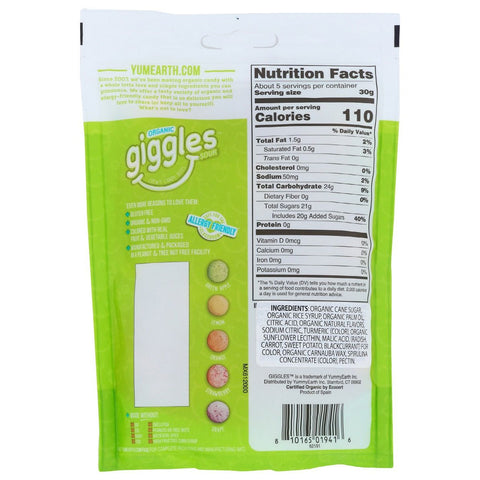 YumEarth Organic Giggles Sour Chewy Candy Bites  - 5 oz.