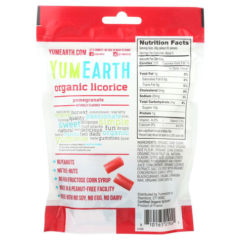 YumEarth Organic Licorice Pomegranate Gluten Free - 5 oz.