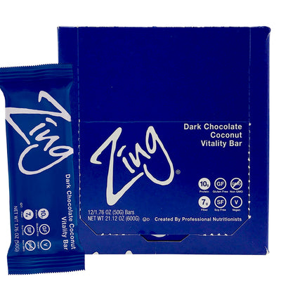 Zing Dark Chocolate Coconut Vitality Vegan Bars