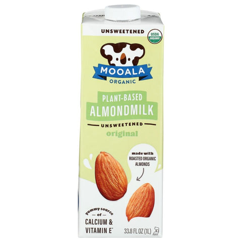 Mooala Plant Based Almondmilk Unsweetened Original , 33.8 fl oz | Vegan Black Market