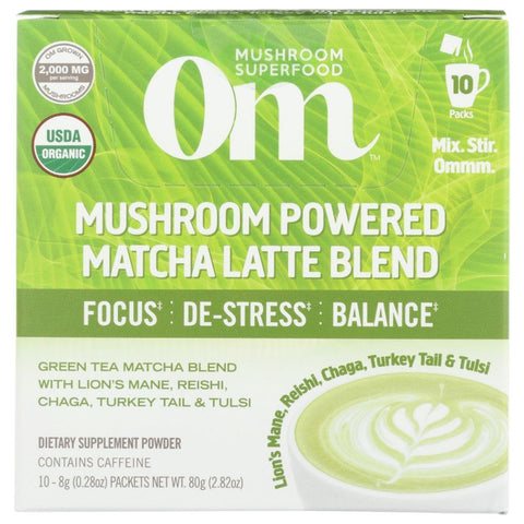 Om Mushroom Mushroom Powered Matcha Latte Blend - 2.82 oz | om mushroom matcha latte | Vegan Black Market