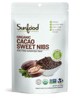 Sunfood Superfoods Organic Cacao Nibs Sweetened - 4 oz | Vegan Black Market