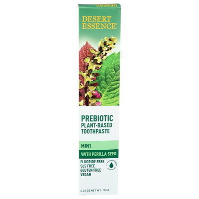 Desert Essence Toothpaste | Tea Tree Oil Toothpaste | Desert Essence Prebiotic Toothpaste | Desert Toothpaste Desert Essence Prebiotic Mint With Perilla Seed Toothpaste - 6.25 oz.