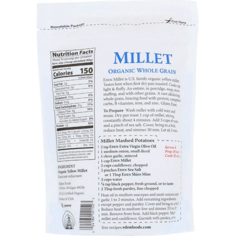 Eden Foods Organic Whole Grain Millet- 16 oz.