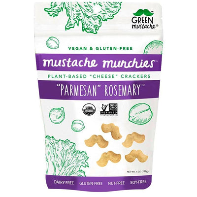 The Green Mustache Munchies |  Green Mustache Snacks | Mustache Munchies The Green Mustache Munchies Parmesan Rosemary - 1 oz.