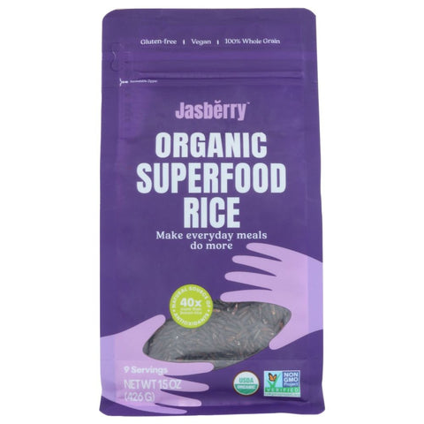 Jasberry Organic Superfood Rice - 15 oz | Black Rice | Vegan Black Market | Jasberry