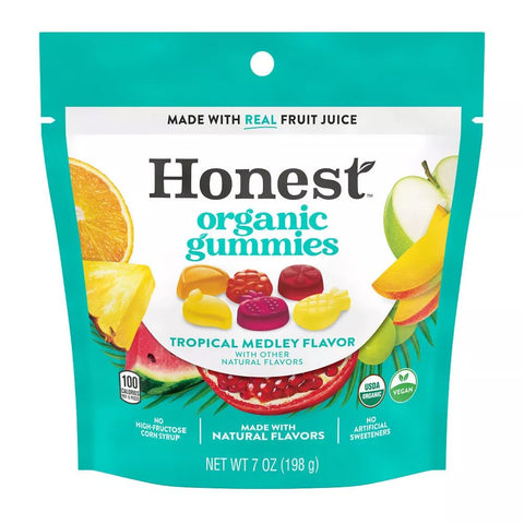 Honest Organic Gummies Tropical Medley Flavor-  7 oz | Vegan Black Market