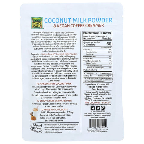 Native Forest Instant Coconut Milk Powder & Vegan Coffee Creamer - 5.25 oz