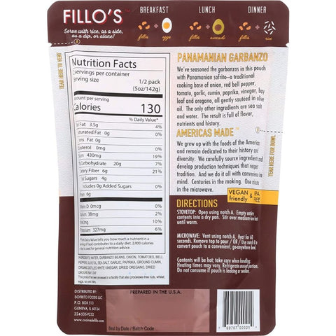 Fillo's Panamanian Garbanzo Beans - 10 oz