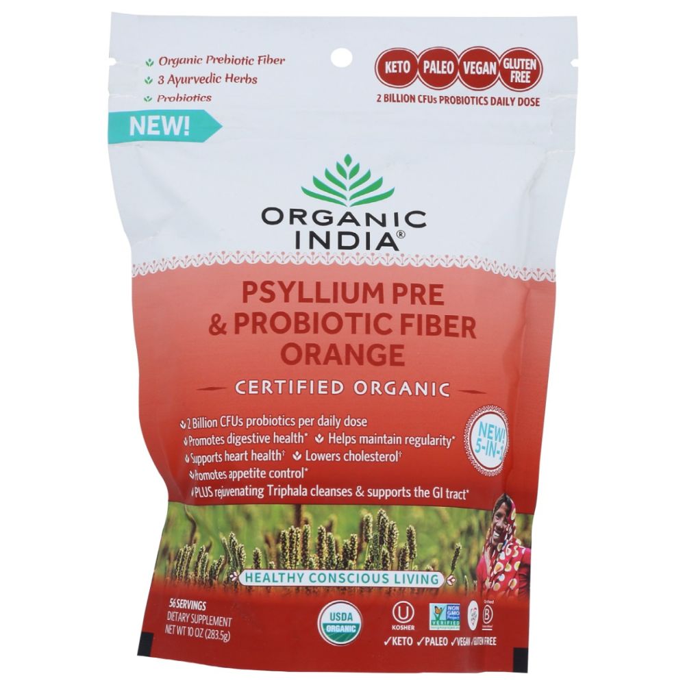 Organic India Psyllium Pre & Probiotic Fiber Orange - 10 oz
