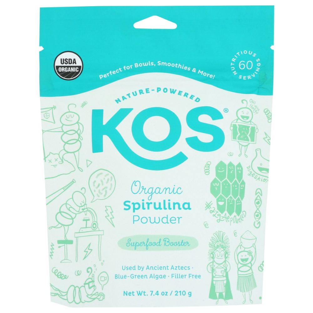 KOS Organic Spirulina Powder Superfood Booster - 7.4 oz