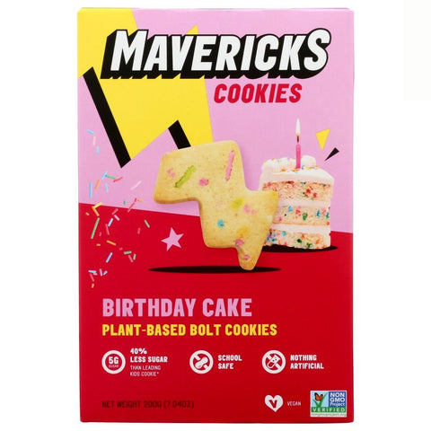Mavericks Cookies Birthday Cake Plant Based Bolt Cookies - 7.04 oz.
