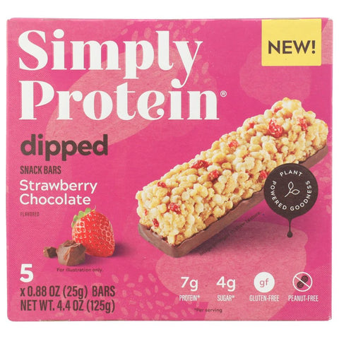 SimplyProtein Dipped Strawberry Chocolate Snack Bars - 4.4 oz | Vegan Black Market