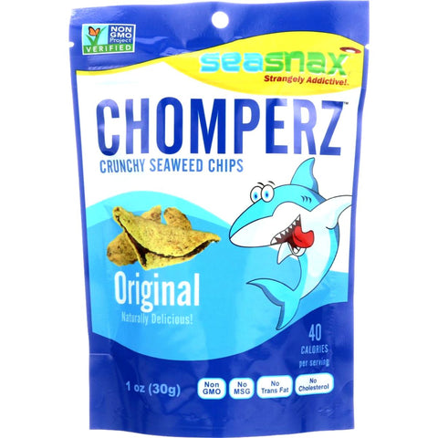 Sea Snax Chomperz Original | Sea Snax | Chomperz Seaweed Chips | Chomperz Sea Snax Chomperz Crunchy Seaweed Chips Original- 1 oz.