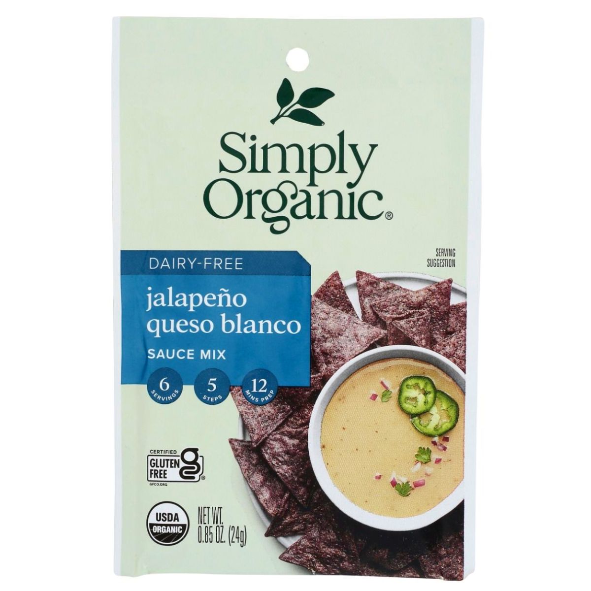 Simply Organic Dairy Free Jalapeno Queso Blanco Sauce Mix - 0.85 oz.